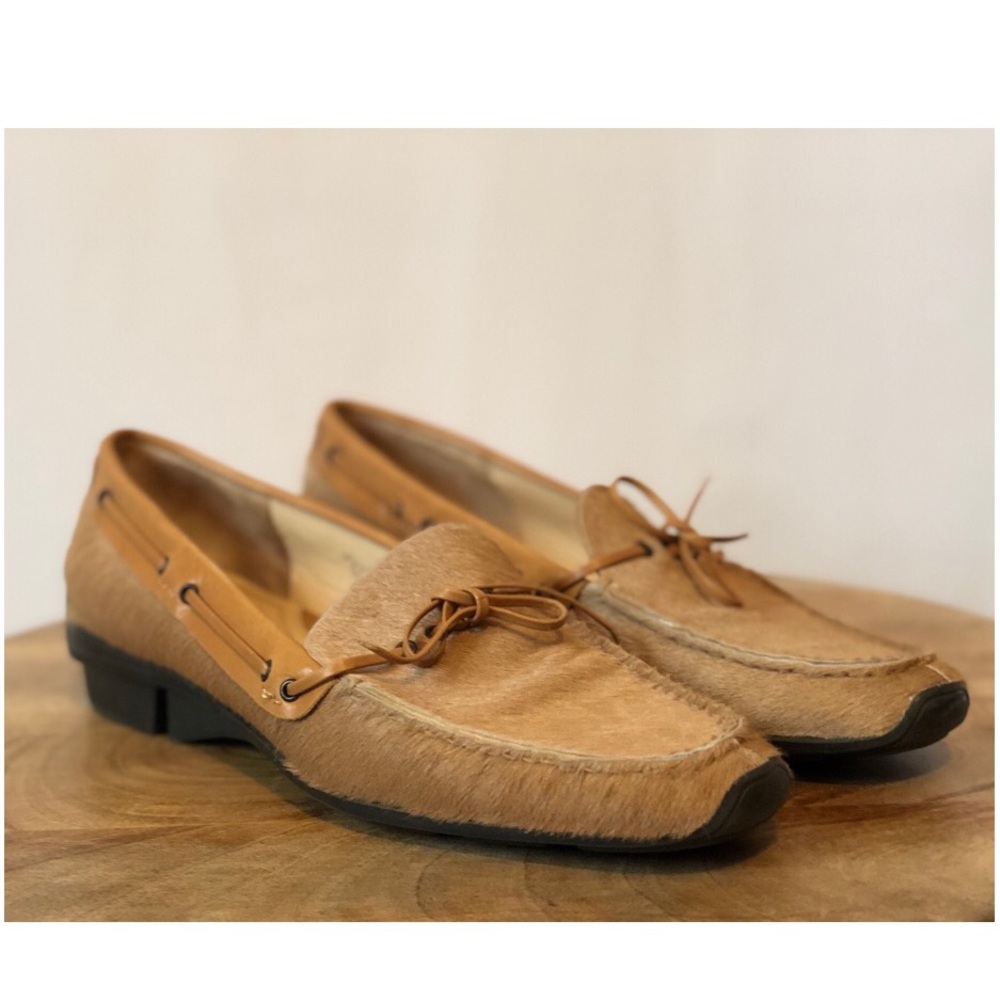 Via Spiga Cow Hide Loafers Fur Leather Shoes 6.5